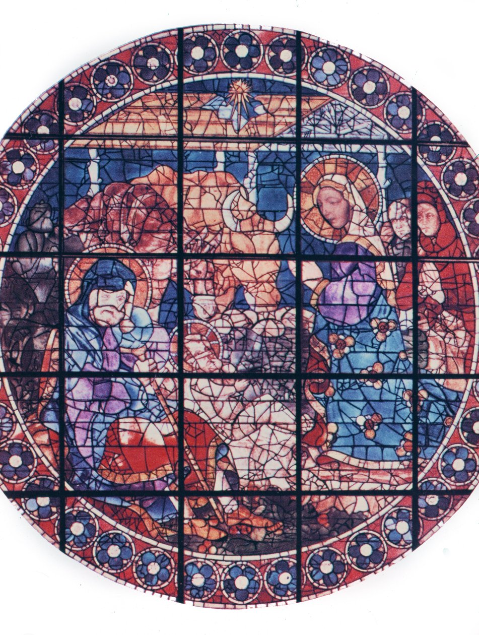 Nativity, 1400-talet (målat glas) av Paolo Uccello