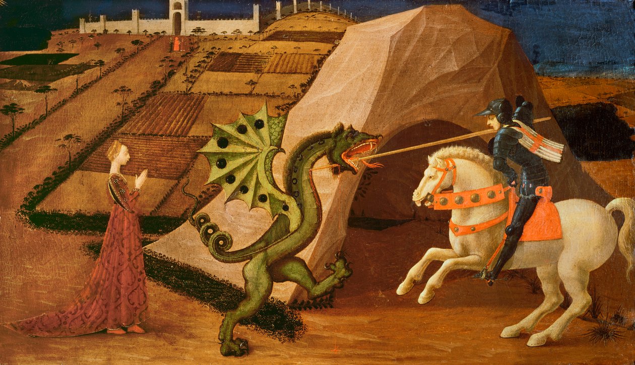 St. George and the Dragon, c.1439-40 (tempera på panel) (för detaljer se 85552) av Paolo Uccello