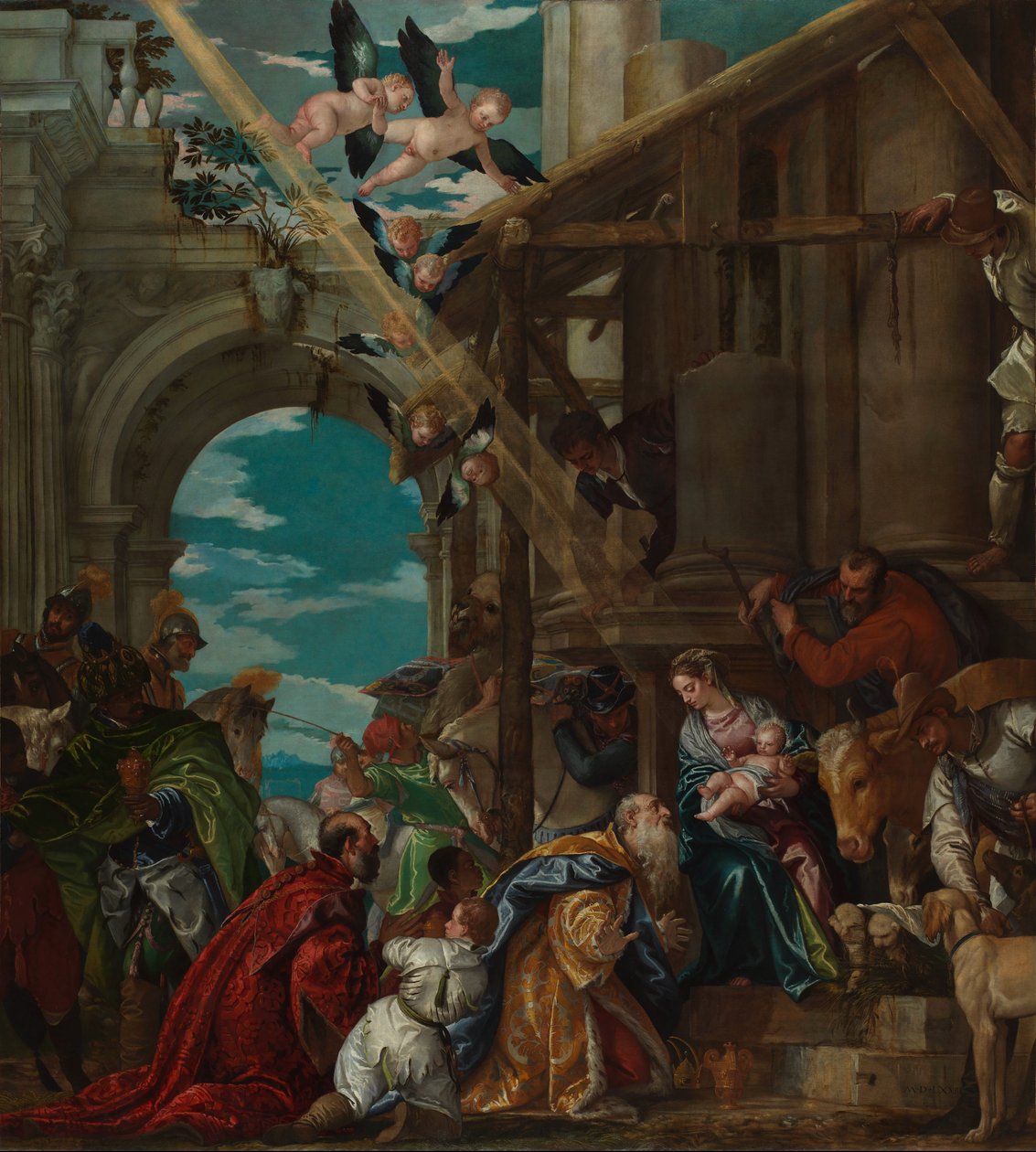 Tillbedjan av magierna av Paolo Veronese