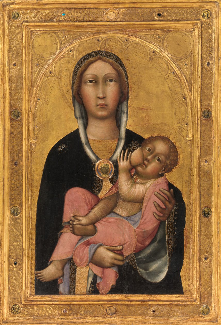 Madonna och barn, ca 1370 (tempera på trä, guldslipad) av Paolo di Giovanni Fei