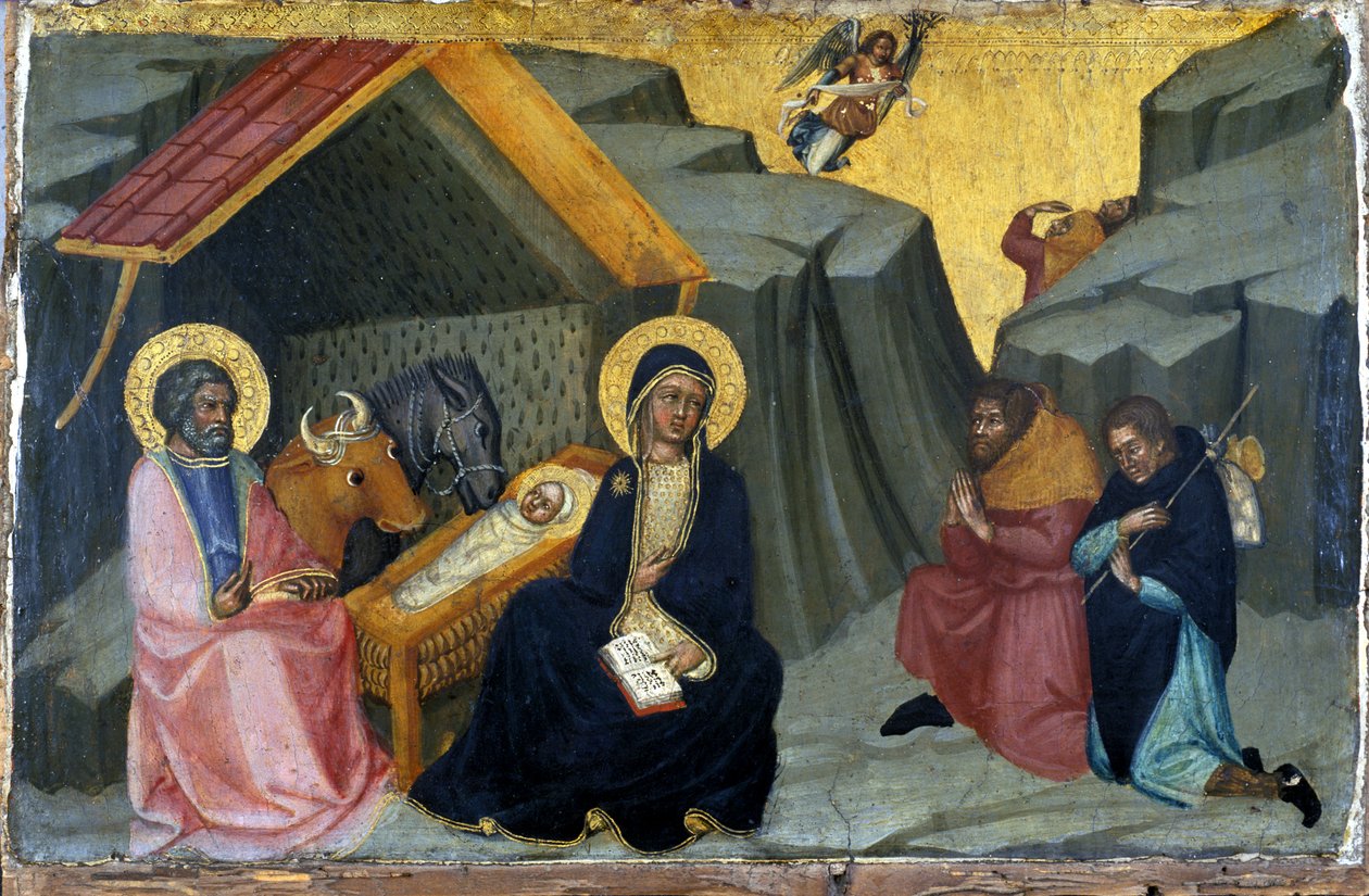 The Adoration of the Shepherds, c.1400 (tempera på trä) av Paolo di Giovanni Fei