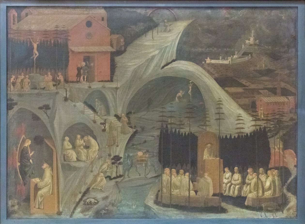 Scener från klosterlivet (Tebaide) av Paolo Uccello