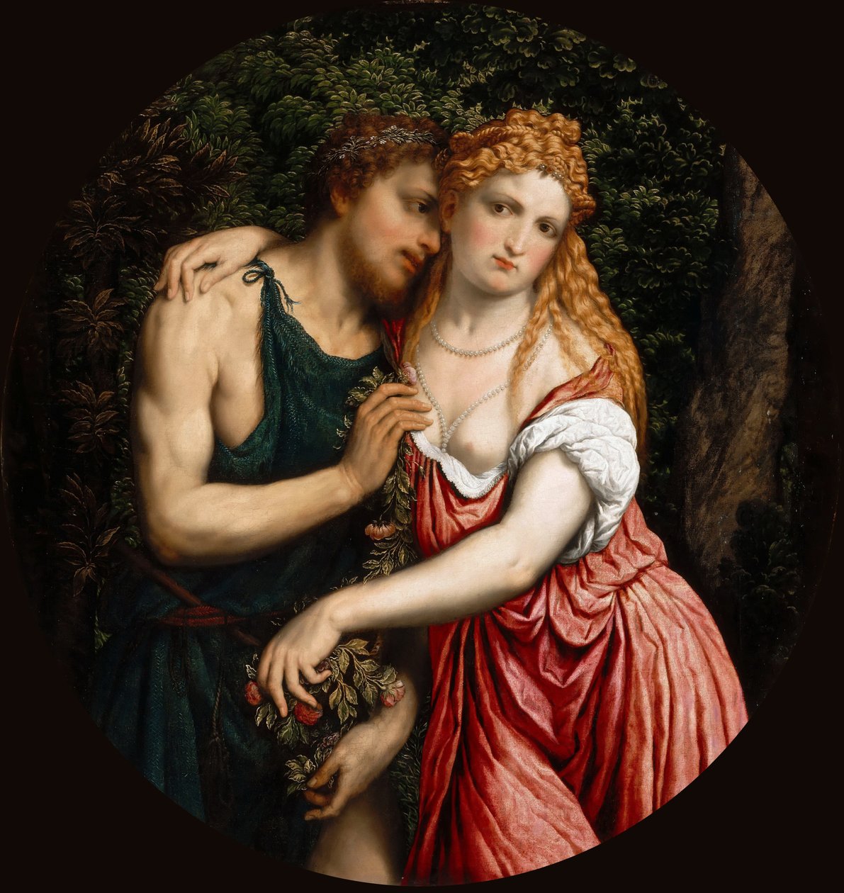 Mytologiskt par, ca 1540. av Paris Bordone