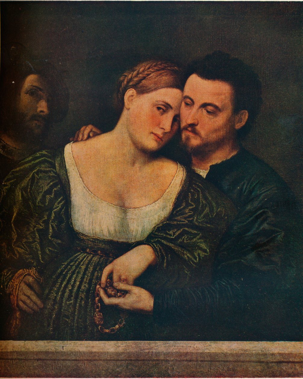 De venetianska älskarna, 1525-1530, 1930. av Paris Bordone