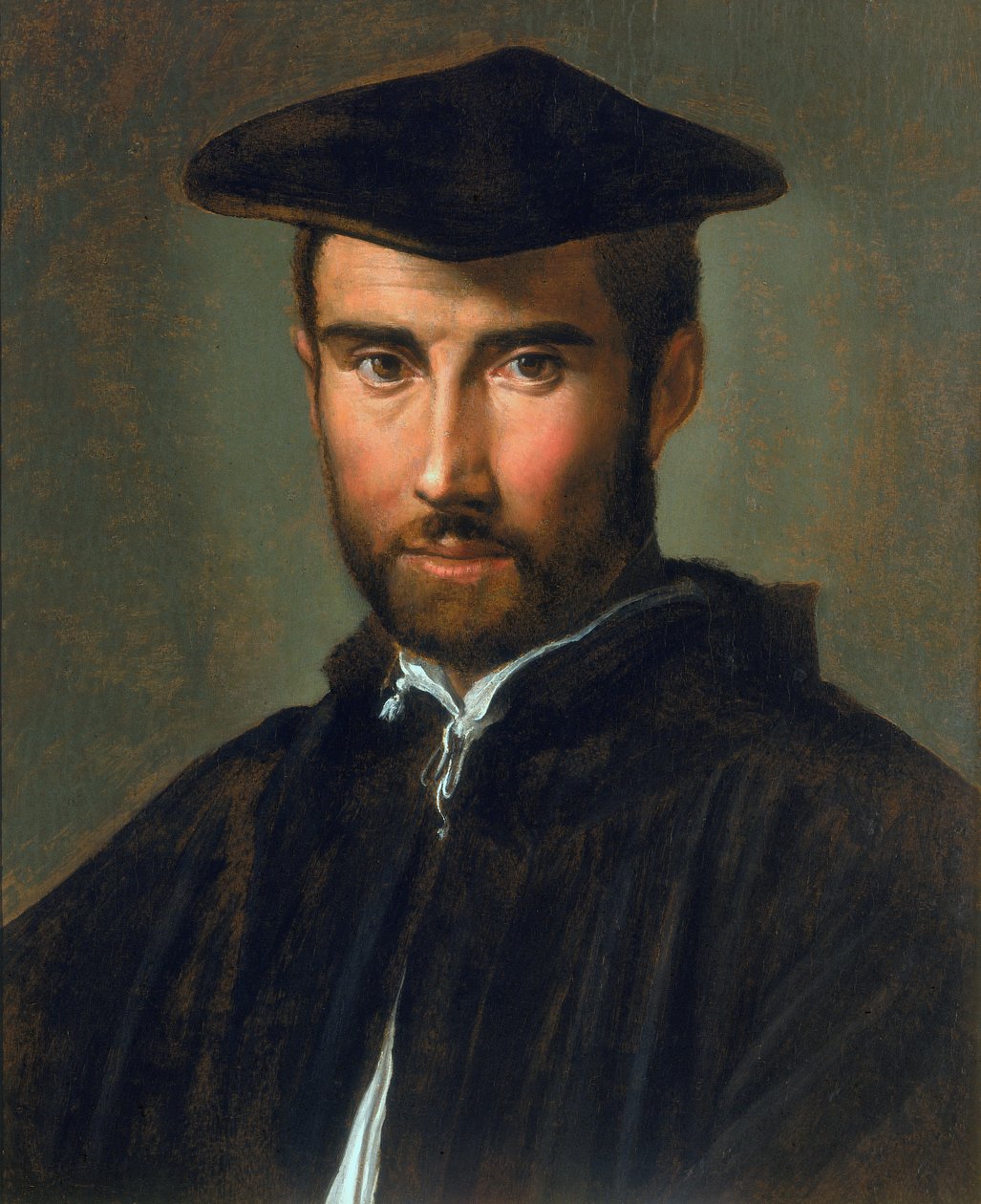 Portræt af en mandsvedde av Parmigianino