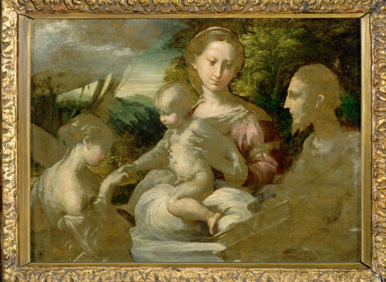 Madonna och helgon... av Parmigianino (1503 40)