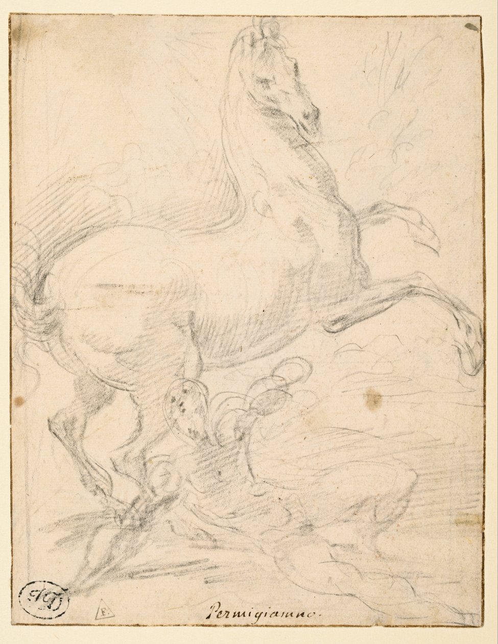 Omvändelse av Saint Paul (recto) av Parmigianino