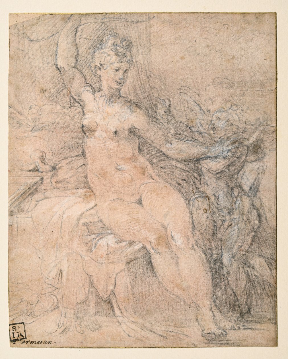 Venus avväpnar Amor av Parmigianino