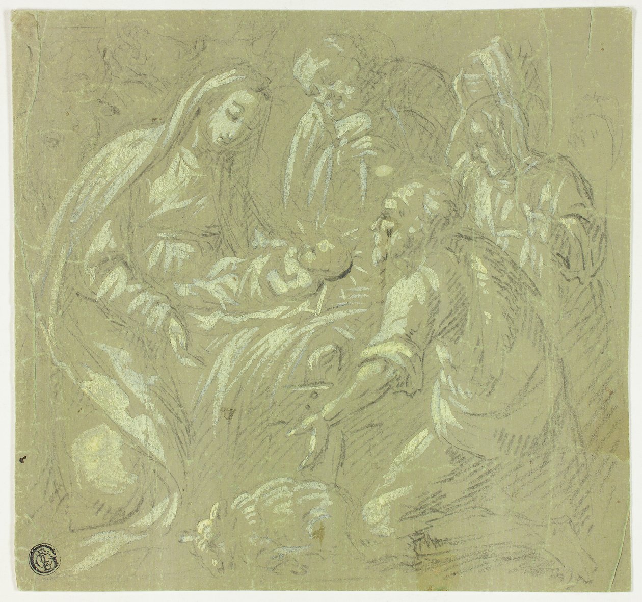 Tillbedjan av herdarna av Parmigianino