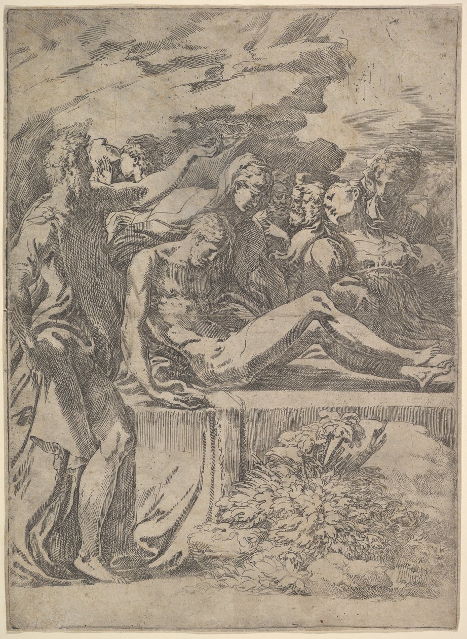Gravsättning, ca. 1527-30. av Parmigianino