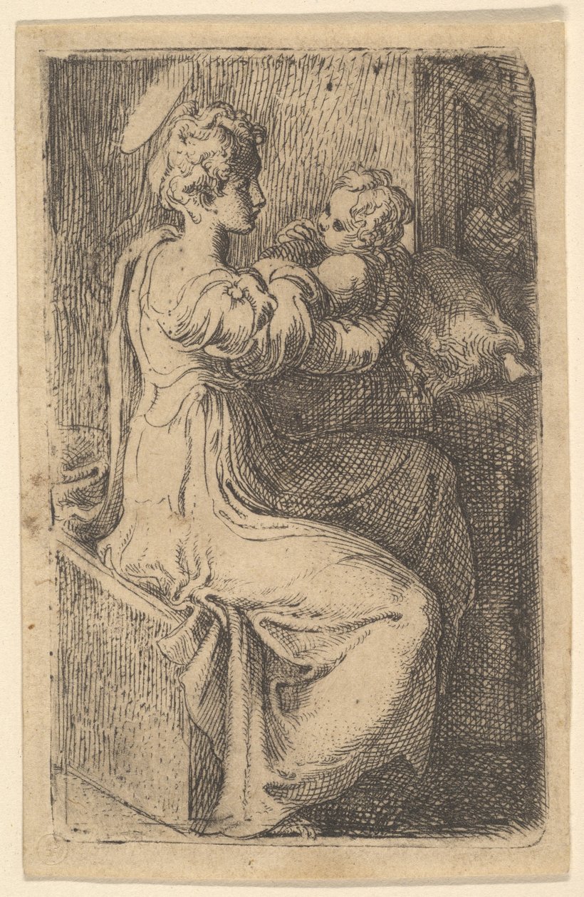 Madonna och barn, 1500-talet. av Parmigianino