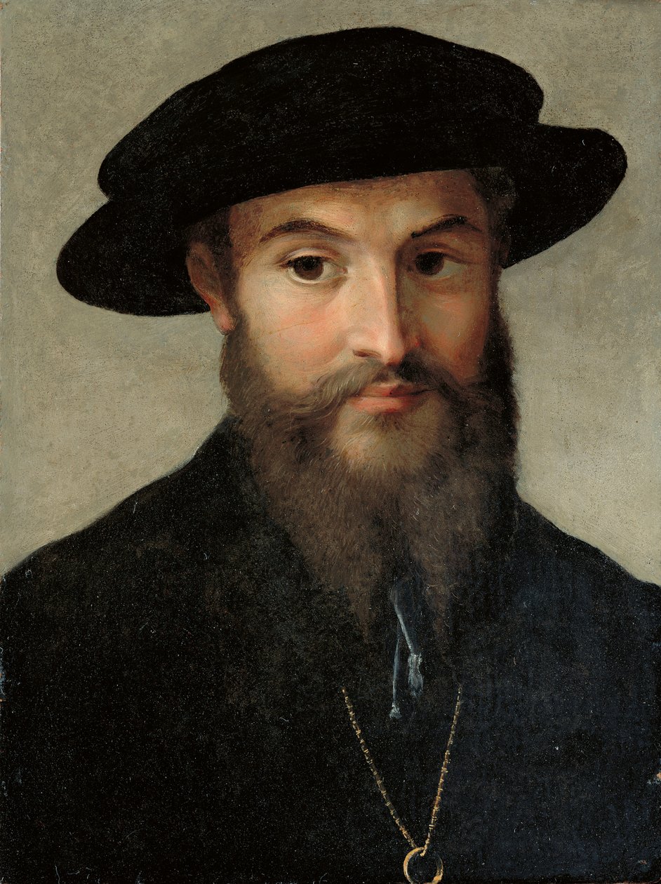 Porträtt av en skäggig man av Parmigianino