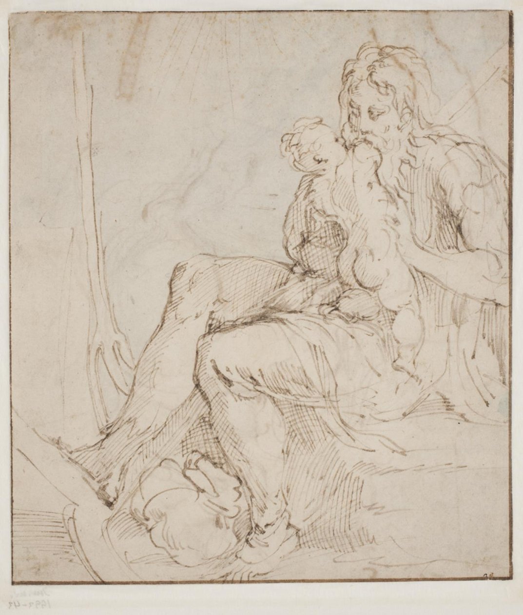 Saturnus/Kronos slukar ett av hans barn av Parmigianino