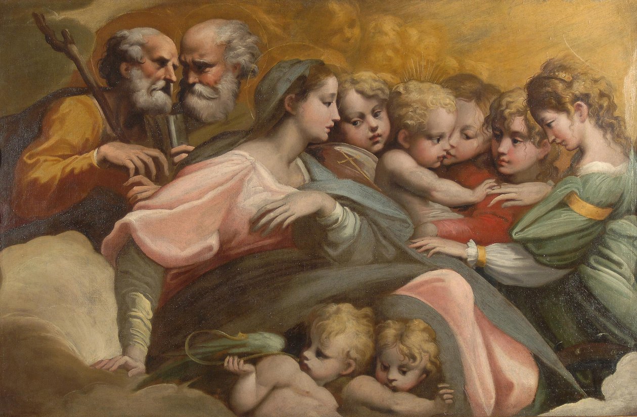 Saint Catherines mystiska äktenskap, ca 1524 av Parmigianino