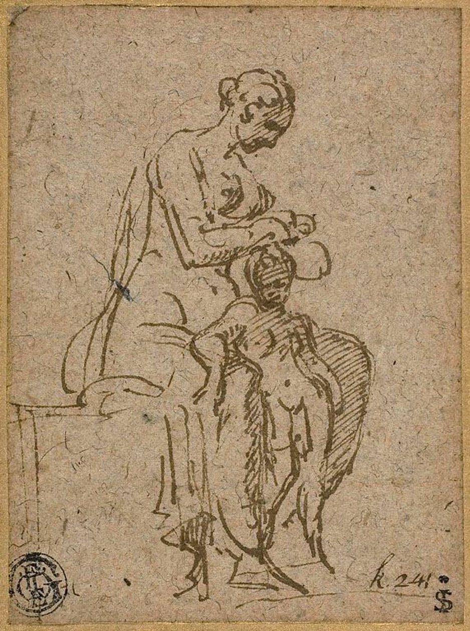 Kvinna avlusar ett barn av Parmigianino