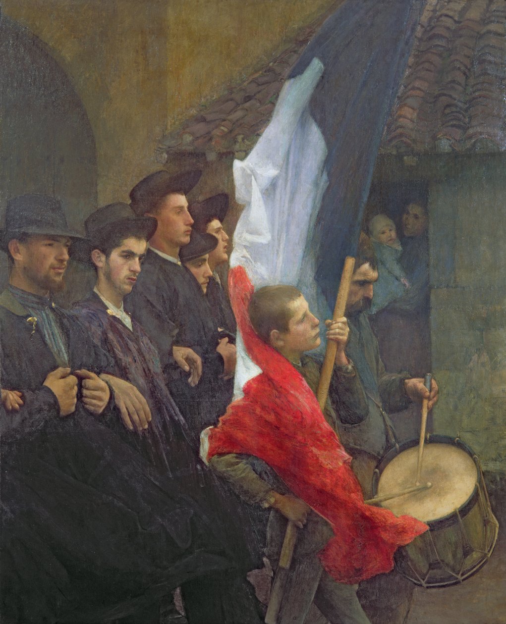 De värnpliktiga, c.1880 av Pascal Adolphe Jean Dagnan Bouveret