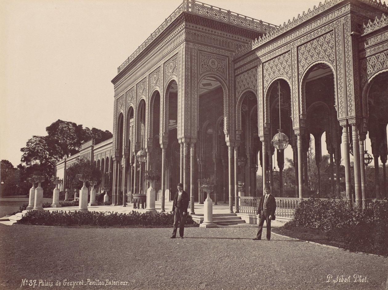 Gézyret Palace, Exteriör paviljong, 1870-talet. av Pascal Sébah
