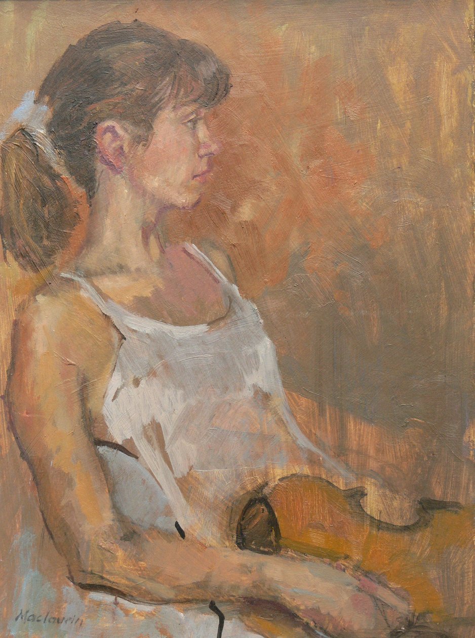 Flicka med fiol, 2007 av Pat Maclaurin