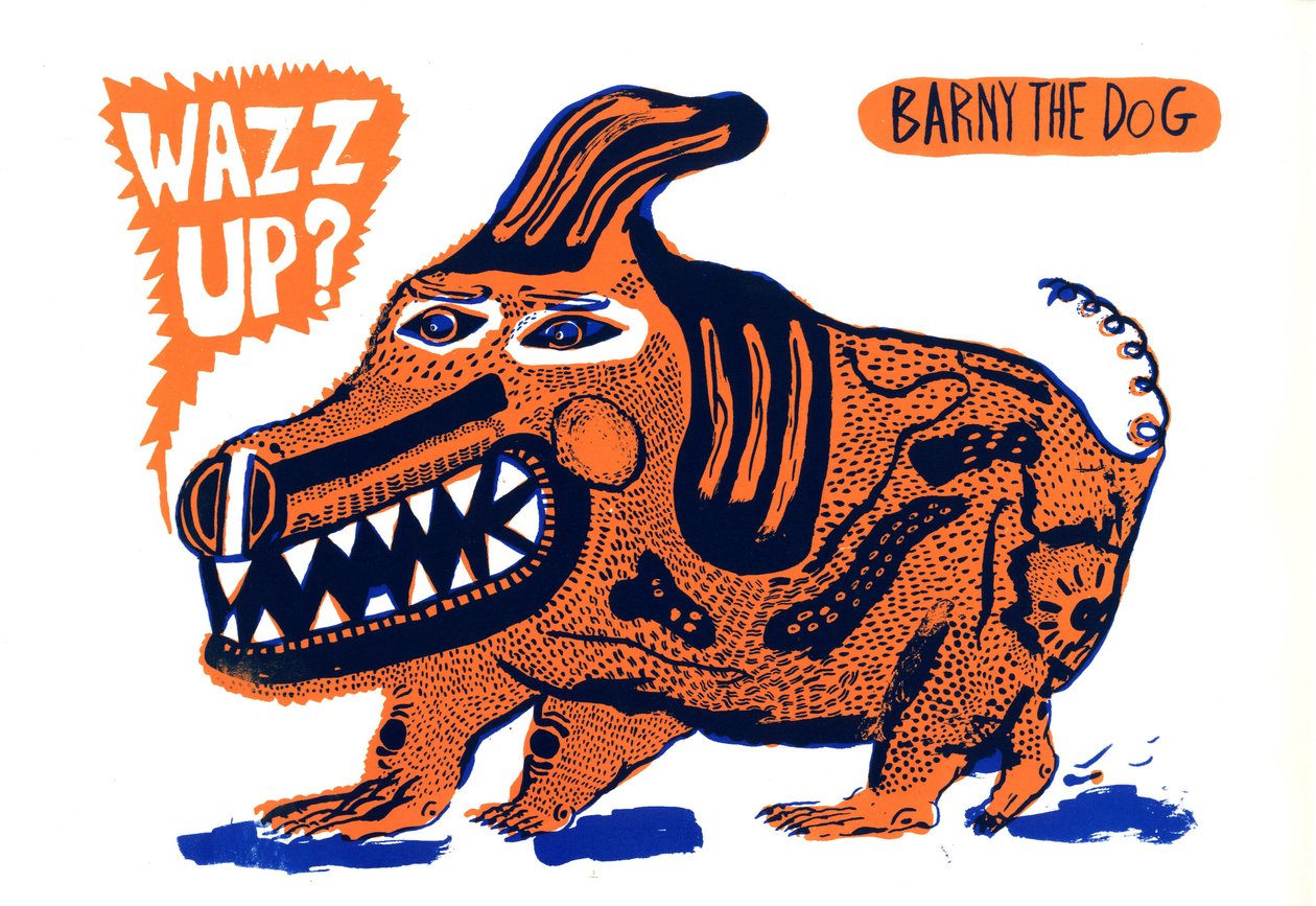 Wazz up, 2014 (screentryck) av Pat Macdonald