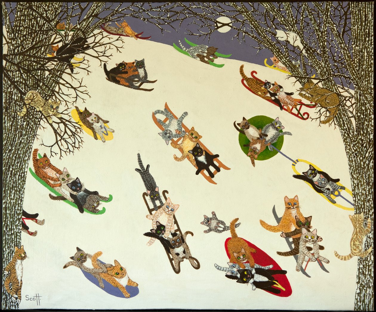 Holding On, 2011 (akryl på kaliko) av Pat Scott