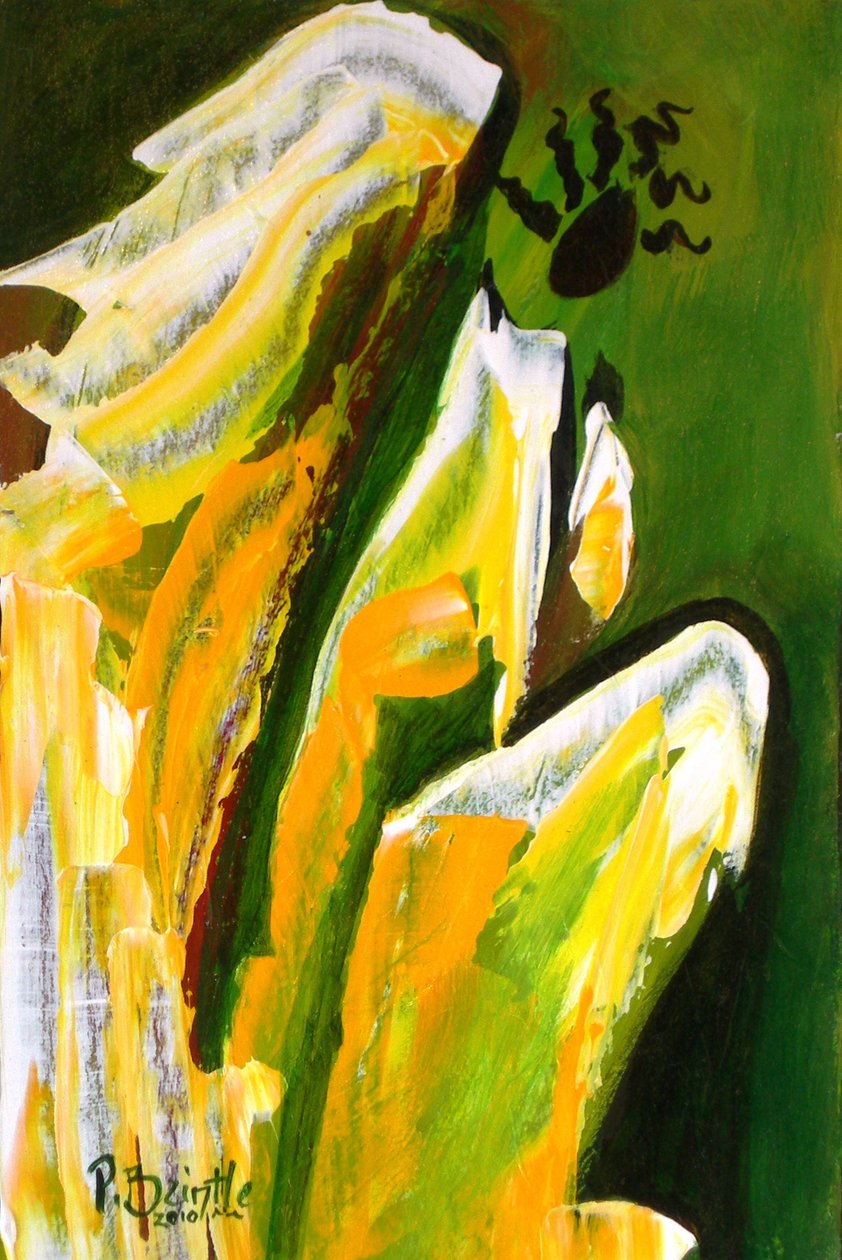 Angel of Reverence, 2010 (akryl på trä) av Patricia Brintle