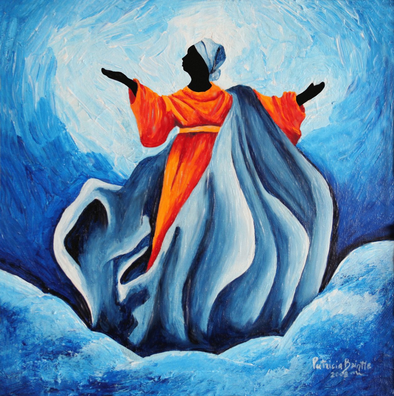 Madonna Assumption - Most Holy, 2008 (akryl på trä) av Patricia Brintle