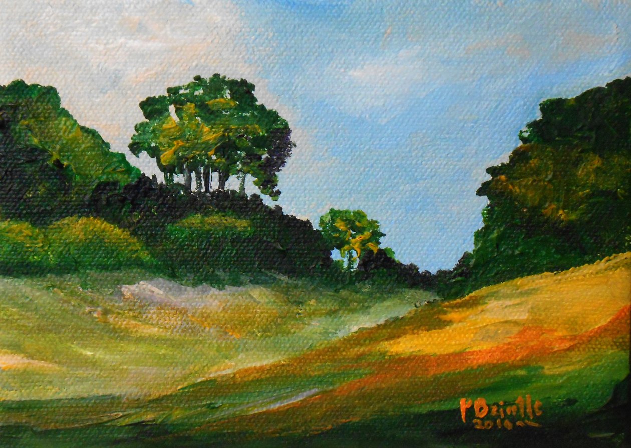 Chardonnette stroll, 2016 (akryl på duk) av Patricia Brintle