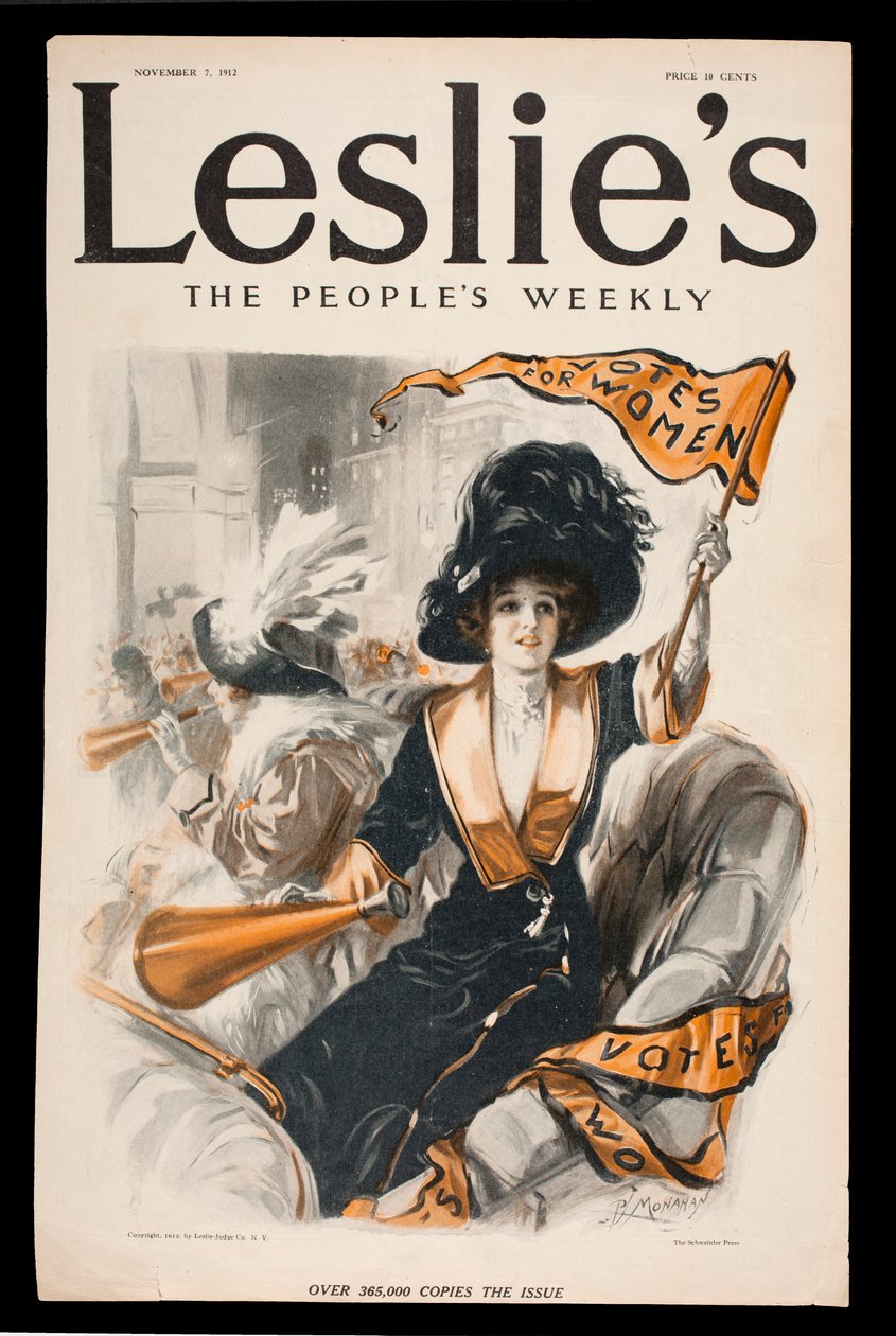 Votes for Women, framsidan av Leslies The Peoples Weekly, 7 november 1912 av Patrick J. Monahan