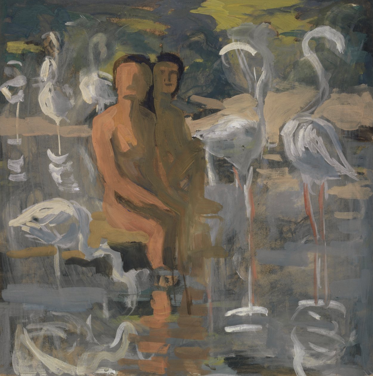 Flamingos, ca 1913-15 av Paul Altherr