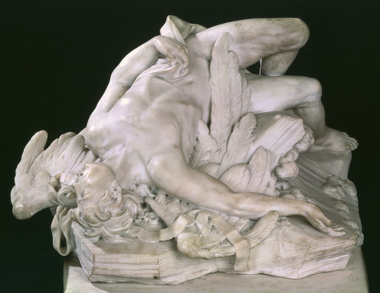 Icarus Falling, 1743 (marmor) av Paul Ambroise Slodtz