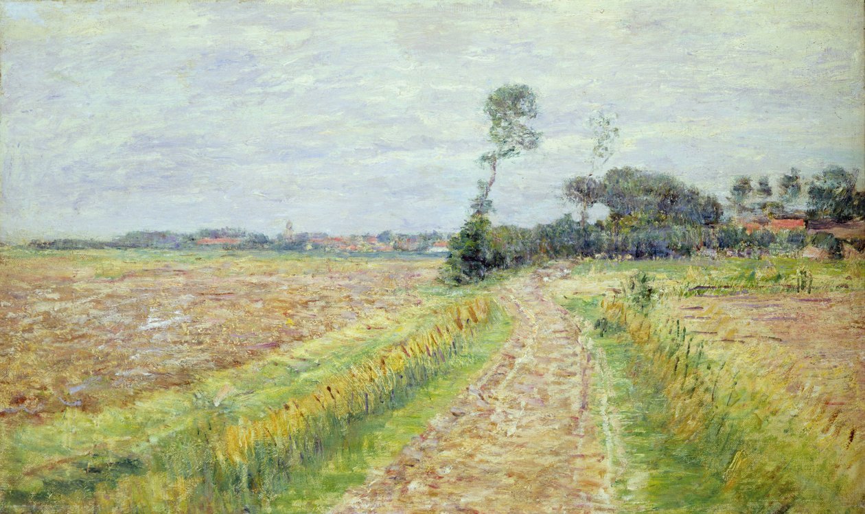 Holland, Landskap med skördade fält, 1890 av Paul Baum