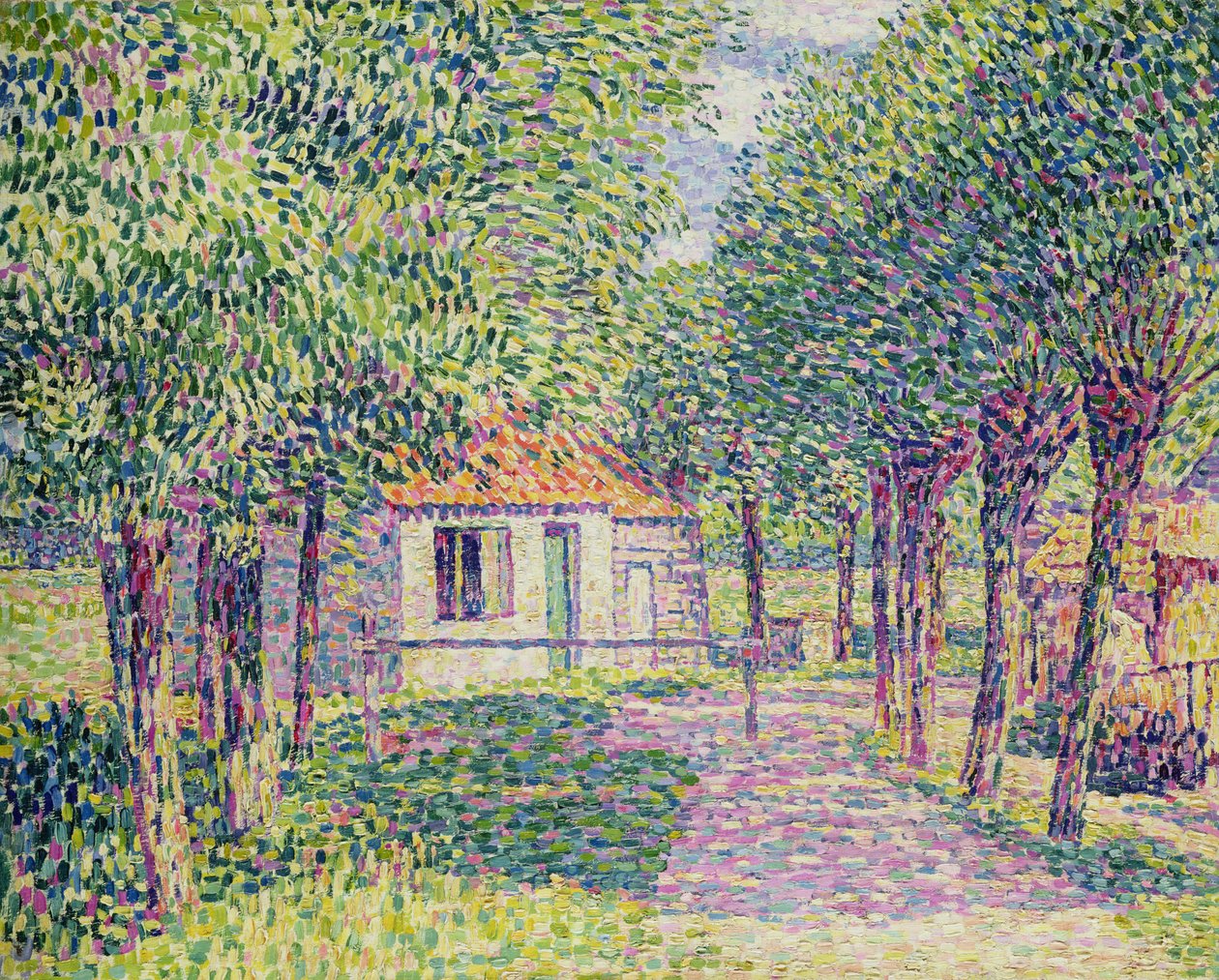 Hus under pilträd av Paul Baum