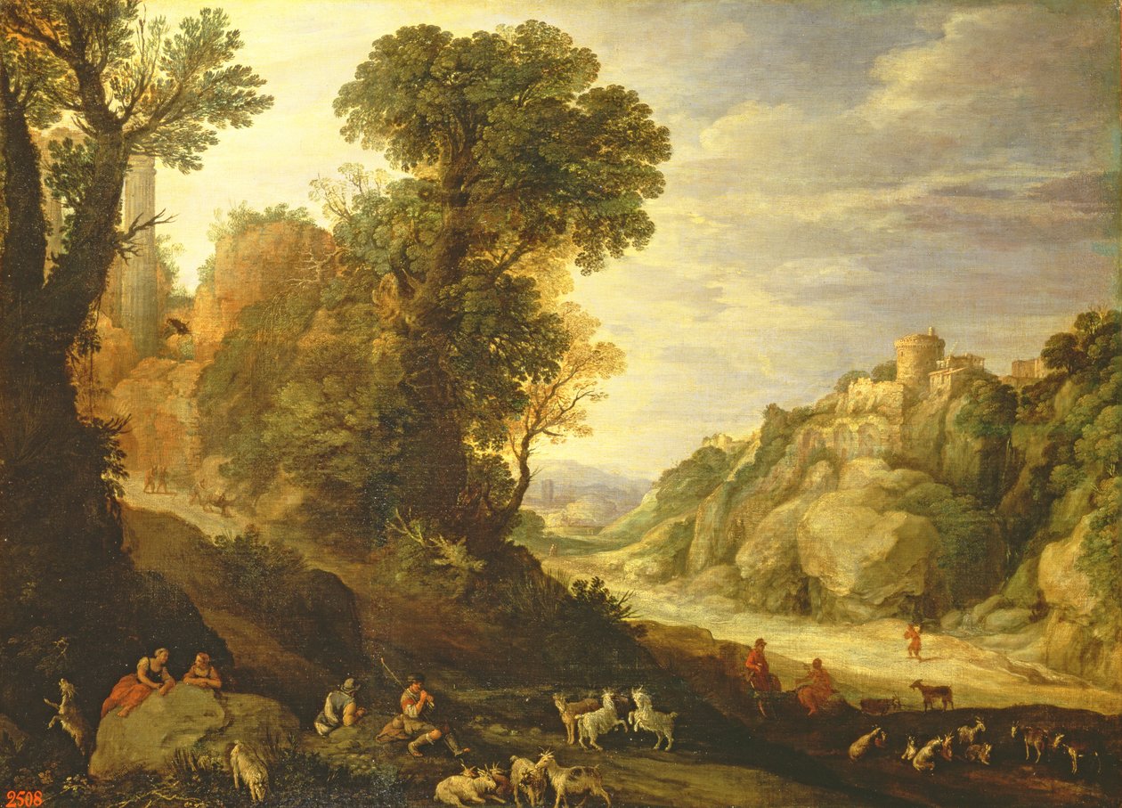 Ett bergslandskap, 1626 av Paul Bril