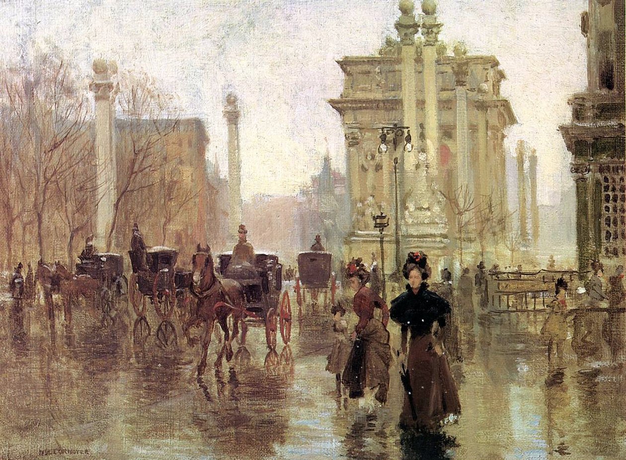 Dewey Arch, Madison Square Park, ca 1900 av Paul Cornoyer