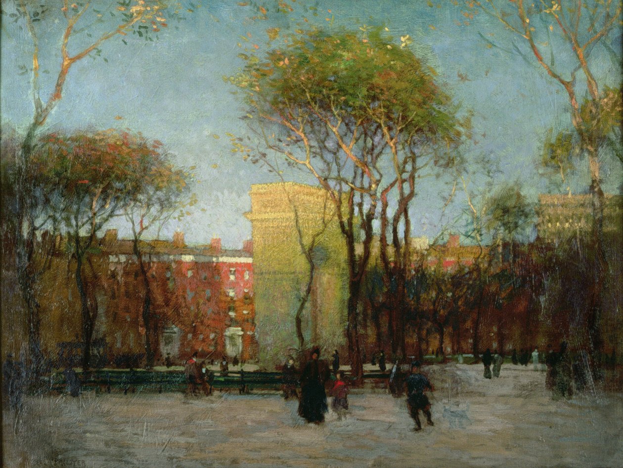 Washington Square, New York, ca 1900 av Paul Cornoyer