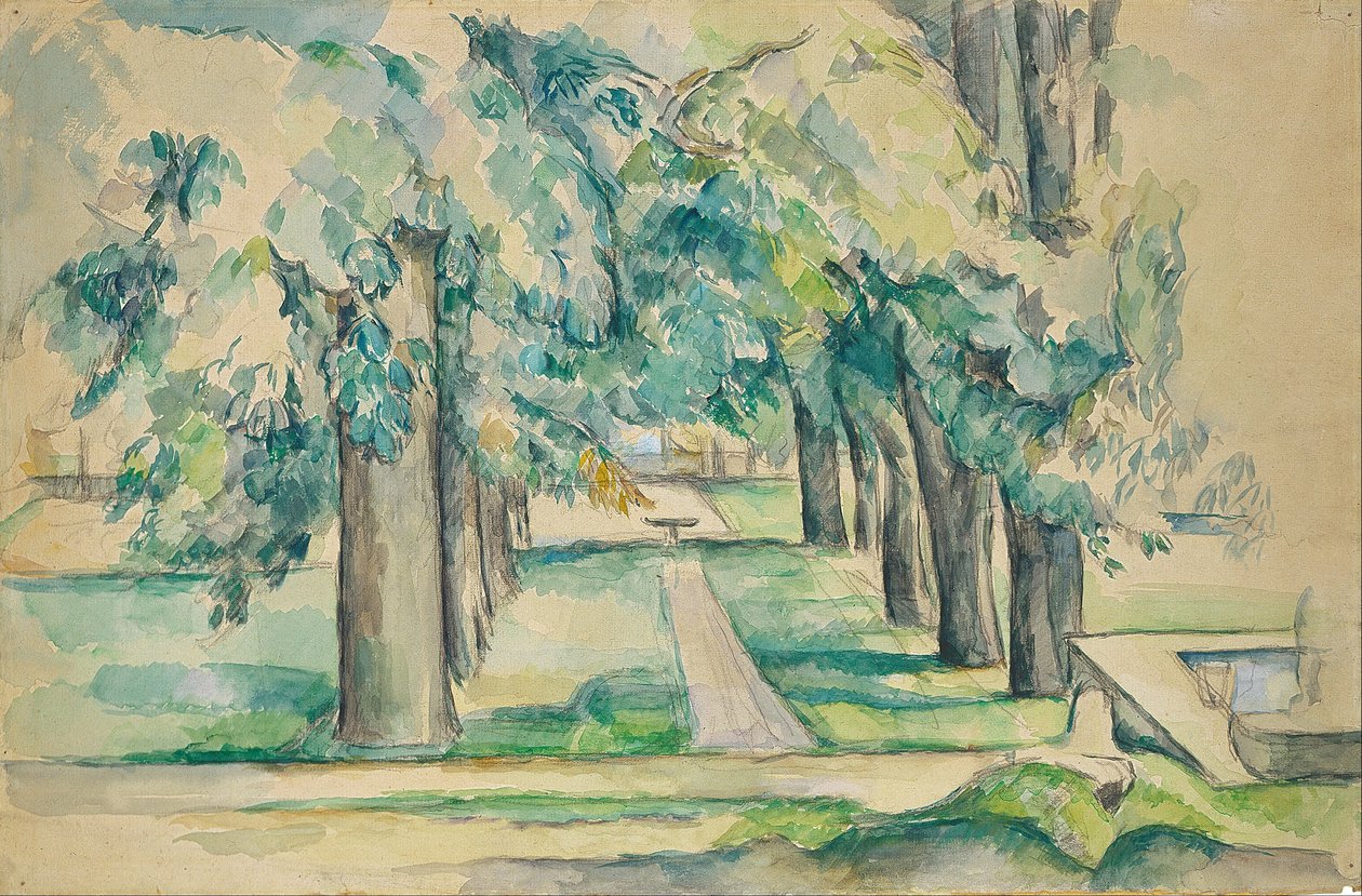 Kastanjeträdens allé vid Jas de Bouffan av Paul Cézanne