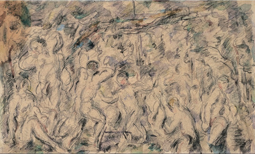 Badgäster av Paul Cézanne