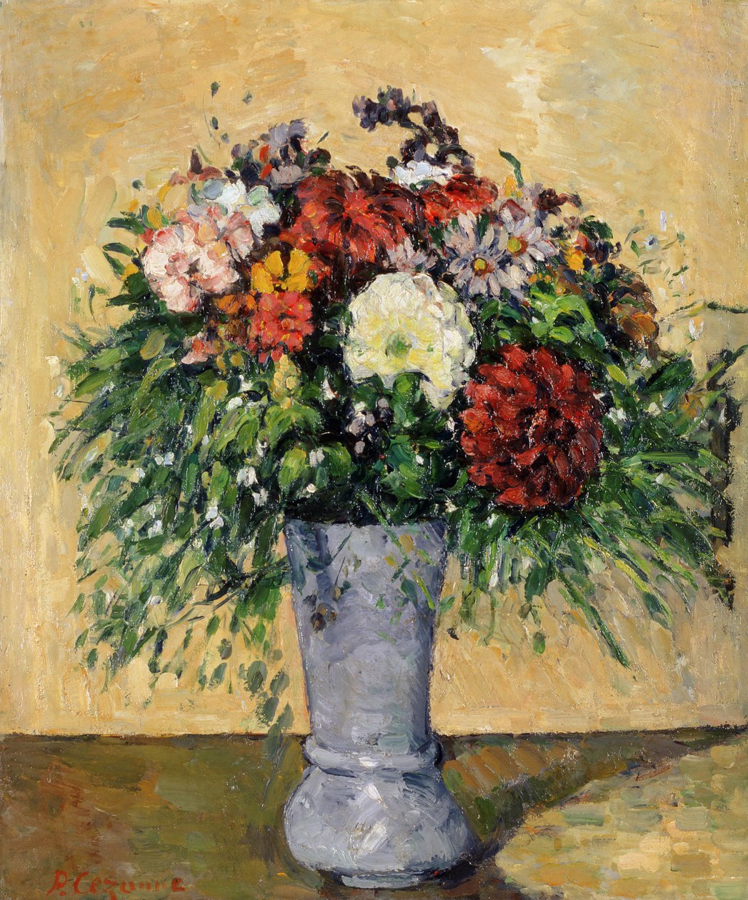 Bukett av blommor i en vas, c.1877 av Paul Cézanne