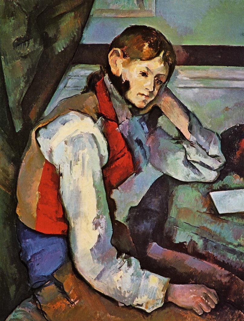 Boy in a Red Vest  av Paul Cézanne