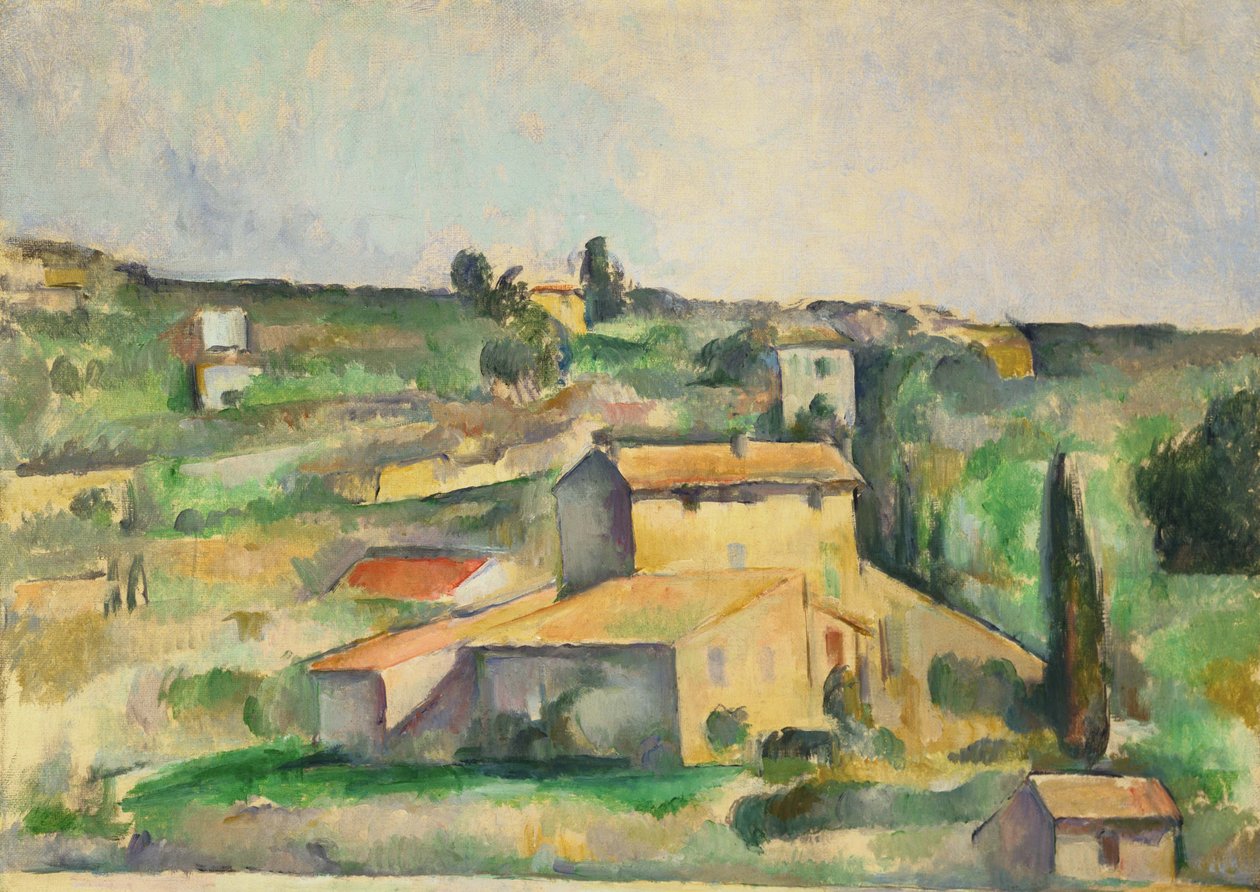 Fält vid Bellevue av Paul Cézanne