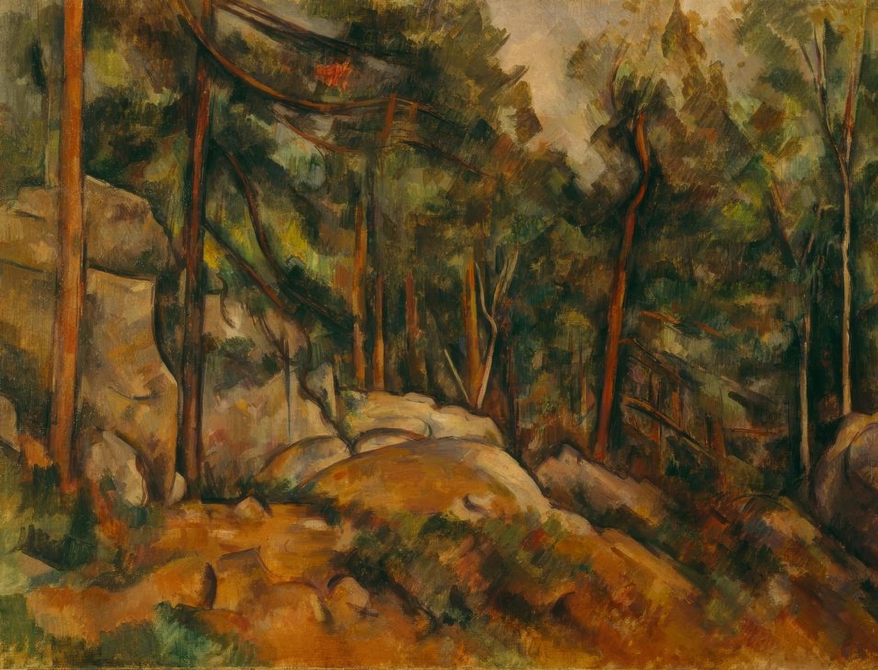 Skogsinteriör av Paul Cézanne