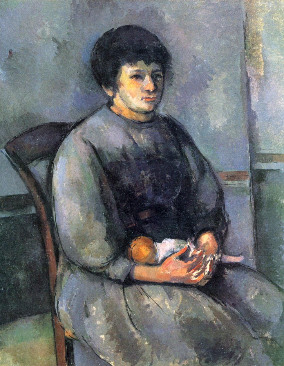 Junges Mädchen mit Puppe av Paul Cézanne
