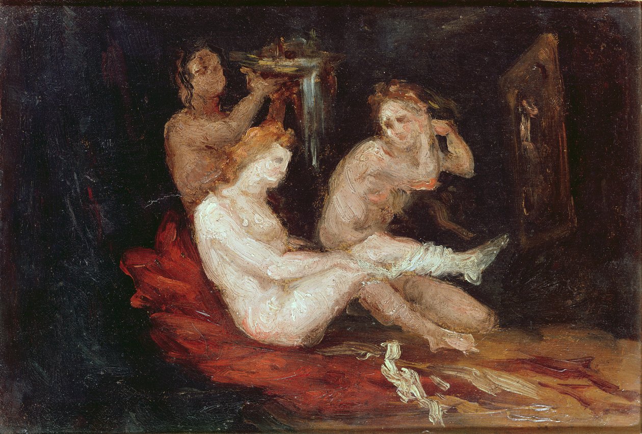 La toilette (klädd dam), 1864-68 av Paul Cézanne