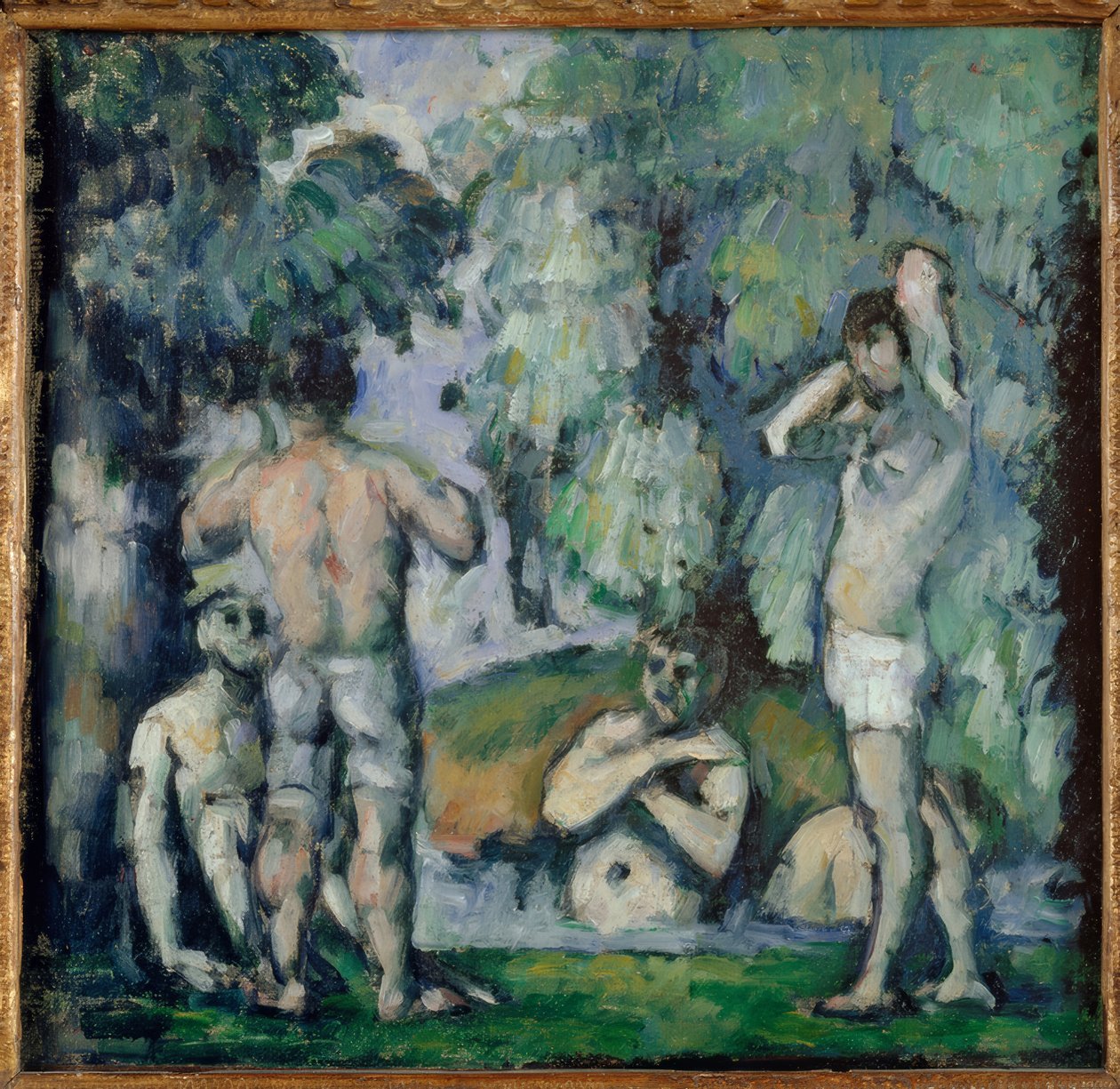 De fem badgästerna av Paul Cézanne