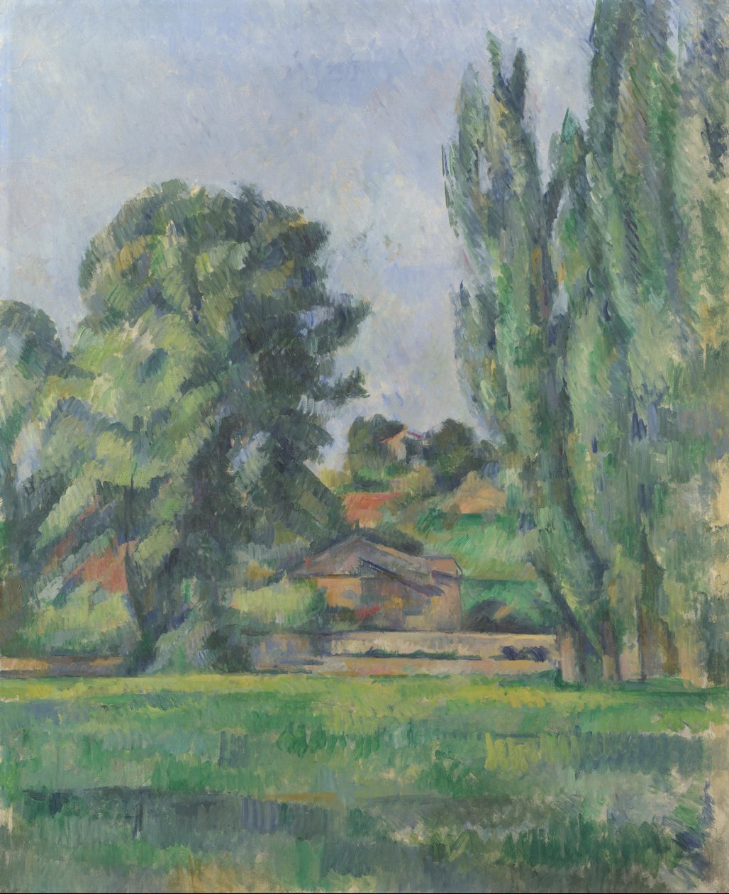Landskap med popplar av Paul Cézanne