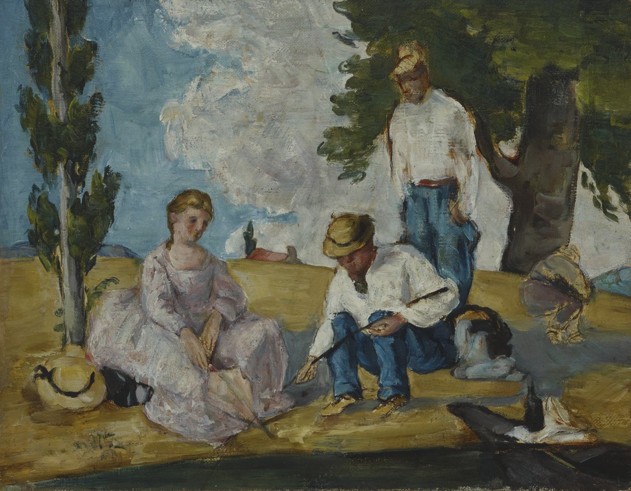 Picknick på en flodstrand, 1873-74 av Paul Cézanne