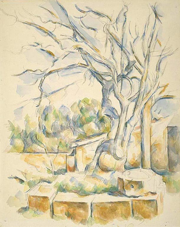 Pistageträd på Château Noir av Paul Cézanne