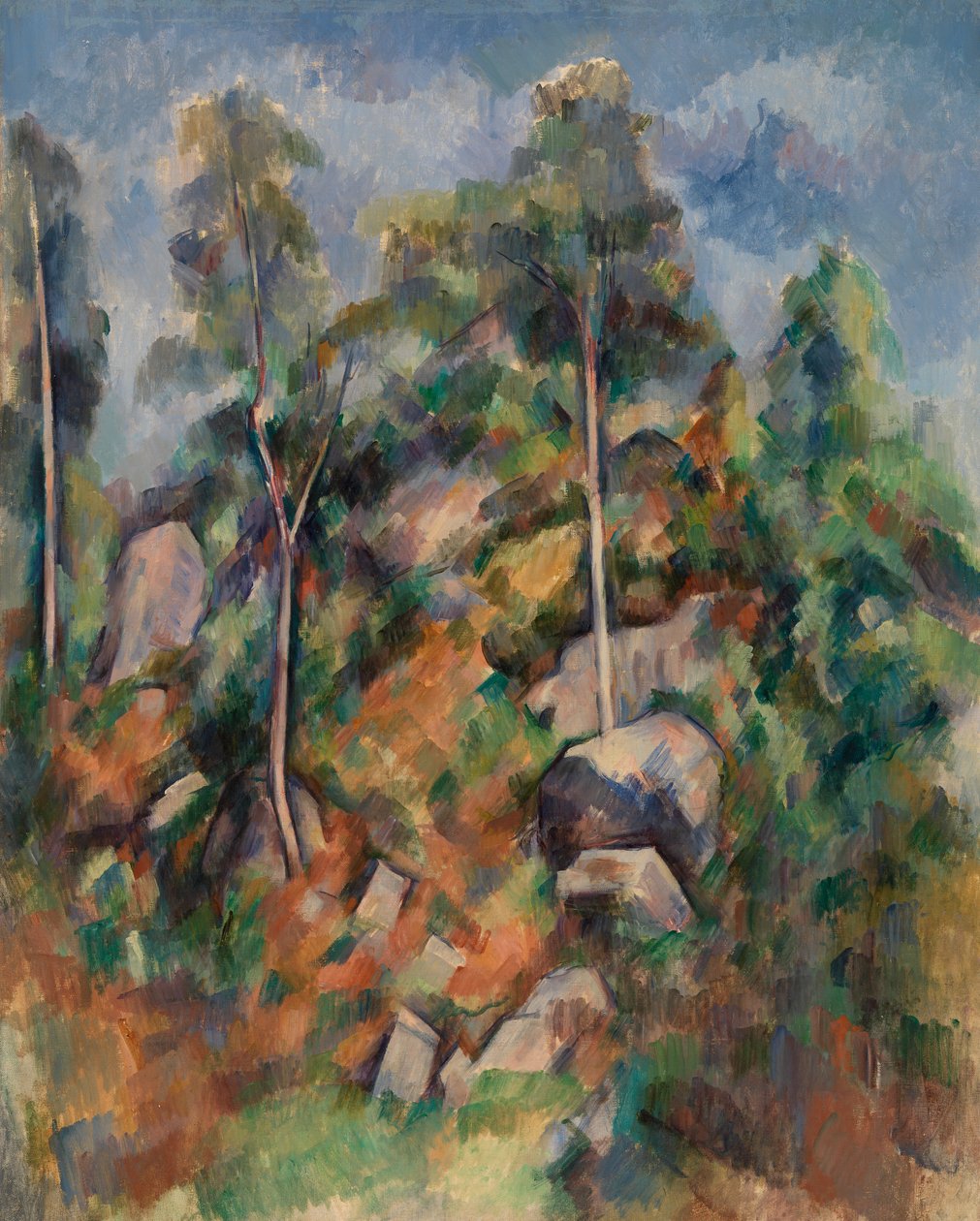 Stenar och träd, c.1904 av Paul Cézanne