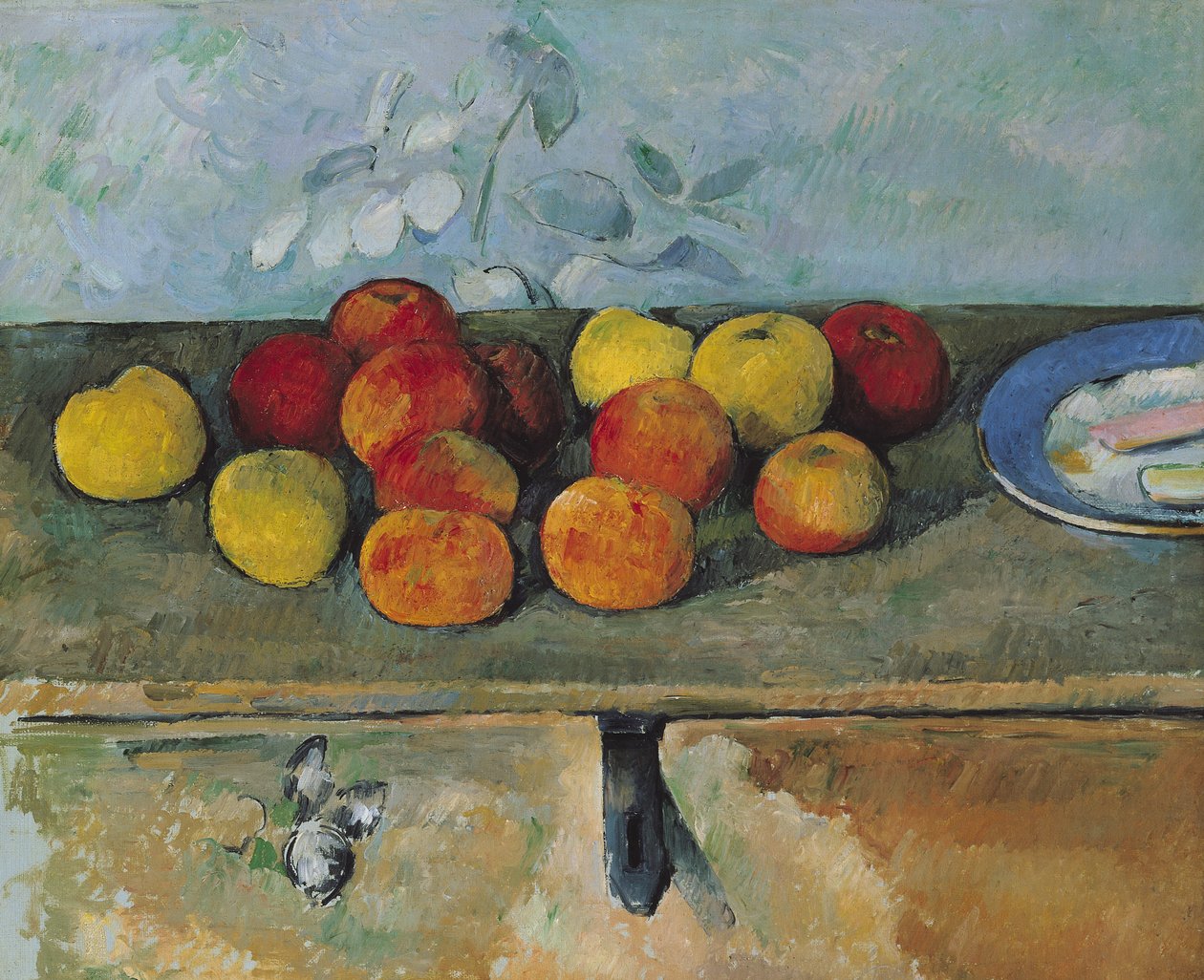 Stilleben av äpplen och kex, 1880-82 av Paul Cézanne