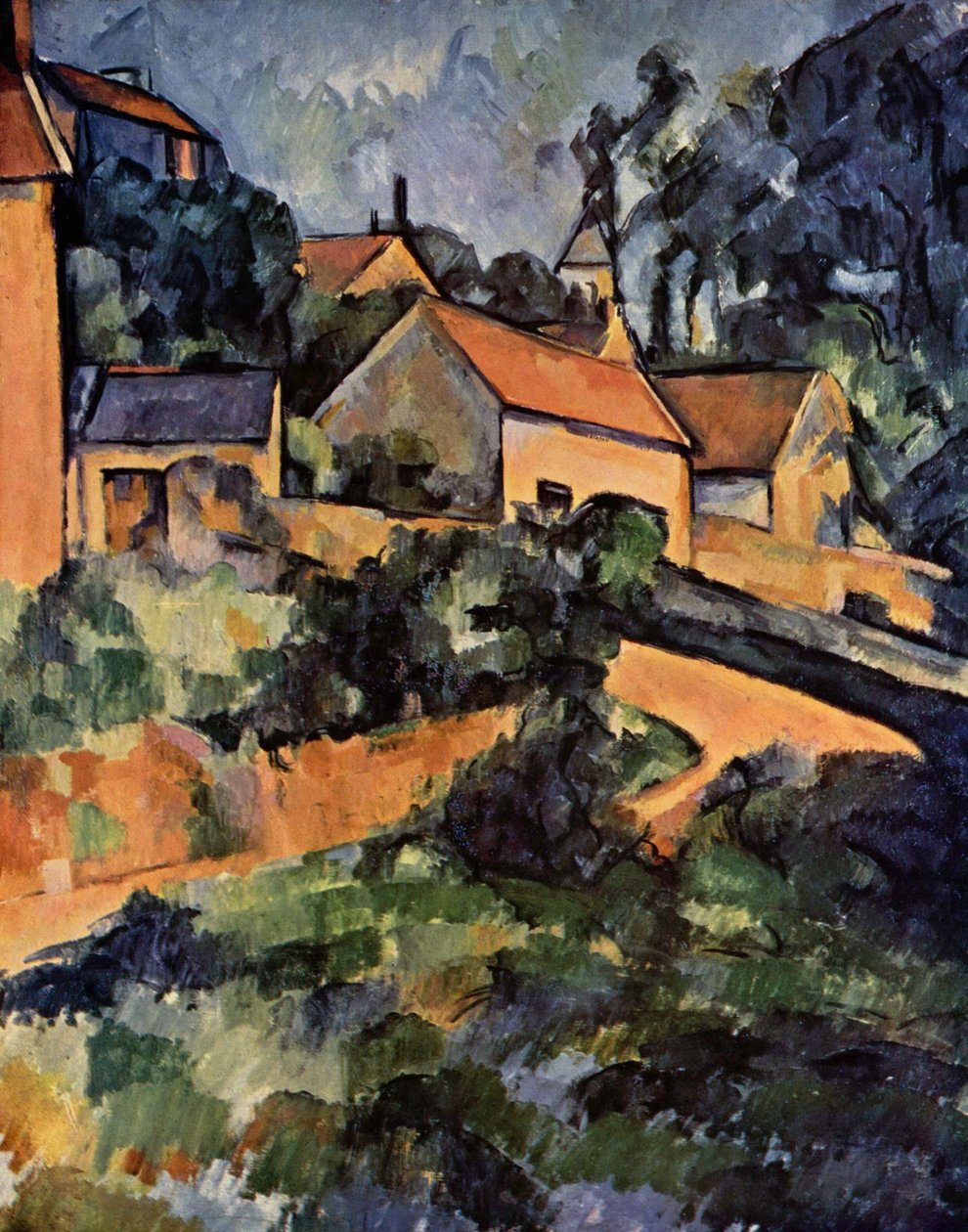 Straßenkurve in Montgeroult av Paul Cézanne